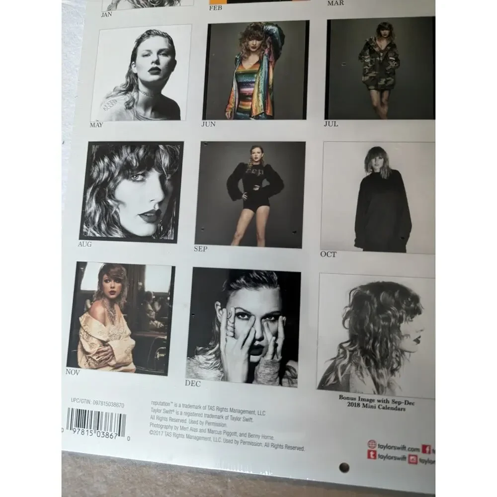Taylor Swift Reputation Calendar 2019 Sealed Never Used